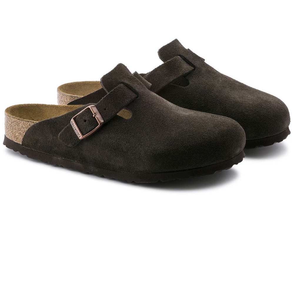 Birkenstock Kids Dark Brown Suede Slippers
